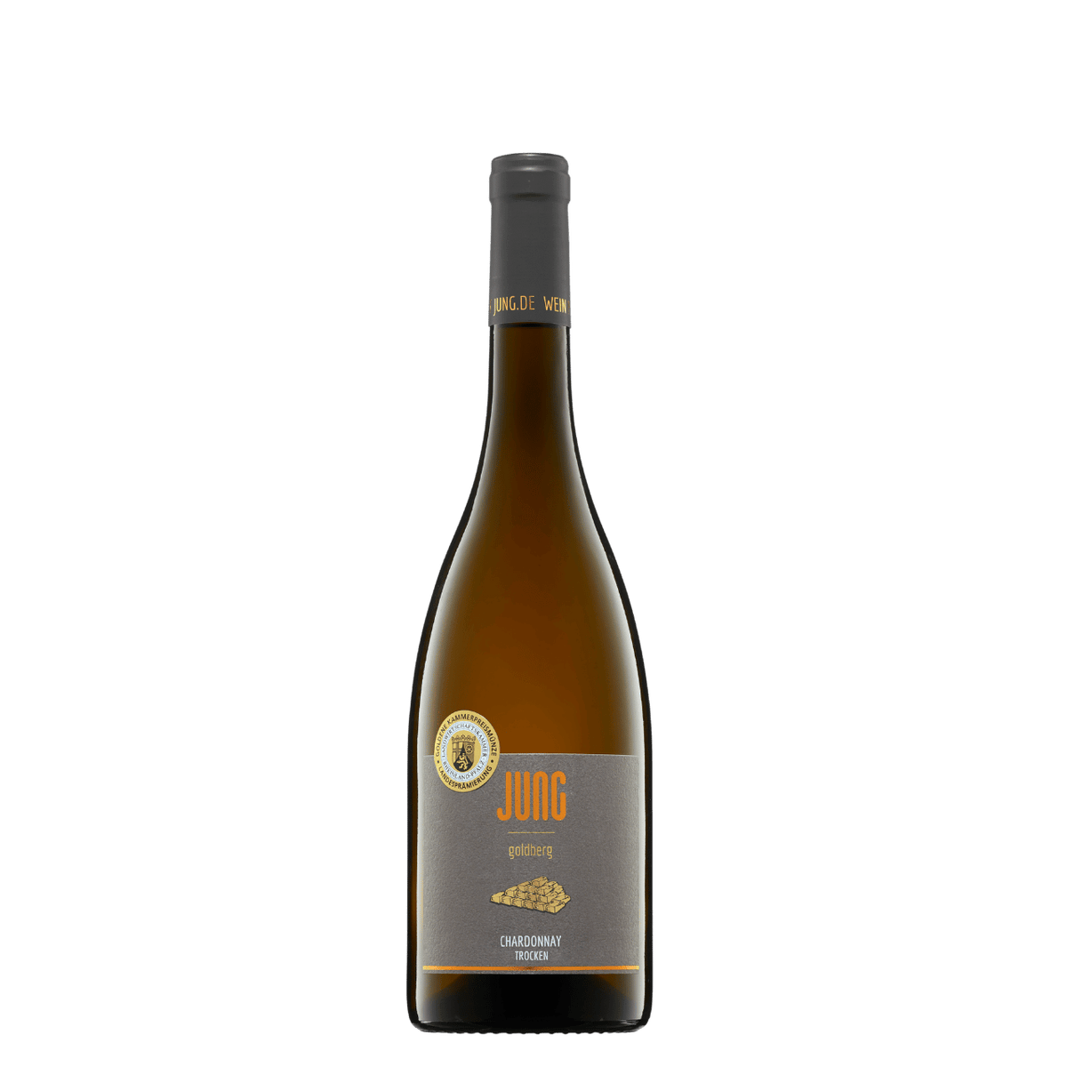 Fles Weingut Jung Undenheim Goldberg Chardonnay trocken 2022, witte wijn uit Rheinhessen
