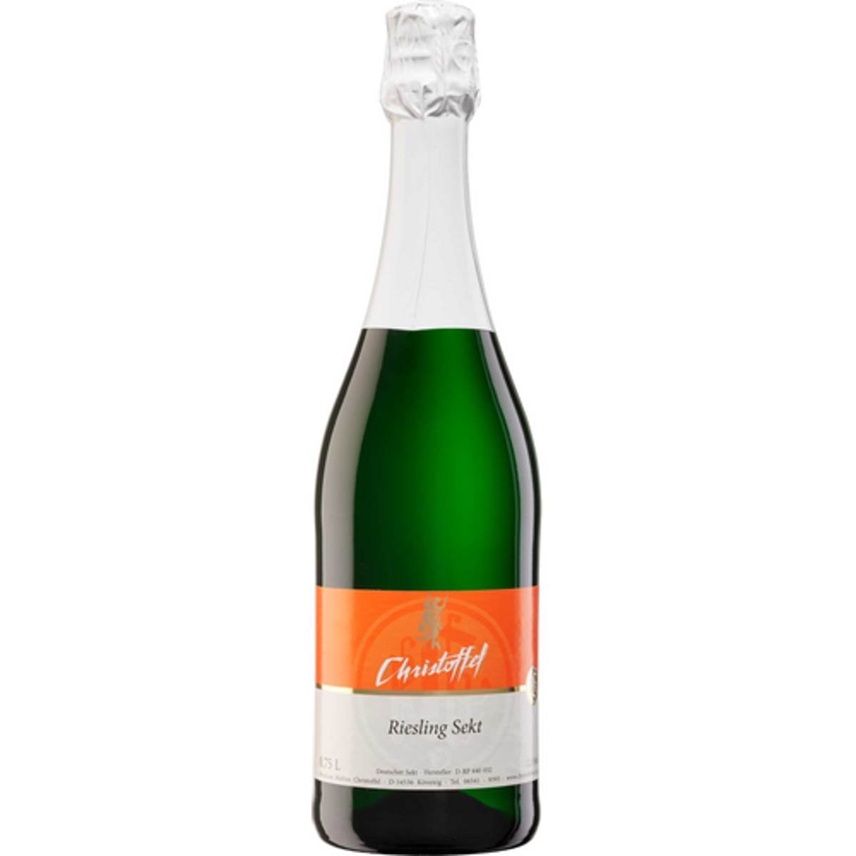 Fles Christoffel Riesling Sekt, mousserende wijn Moezel