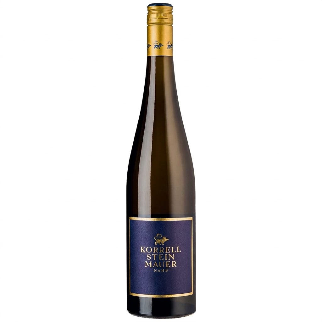 Fles Korrell Steinmauer 2023, witte wijn uit de Nahe